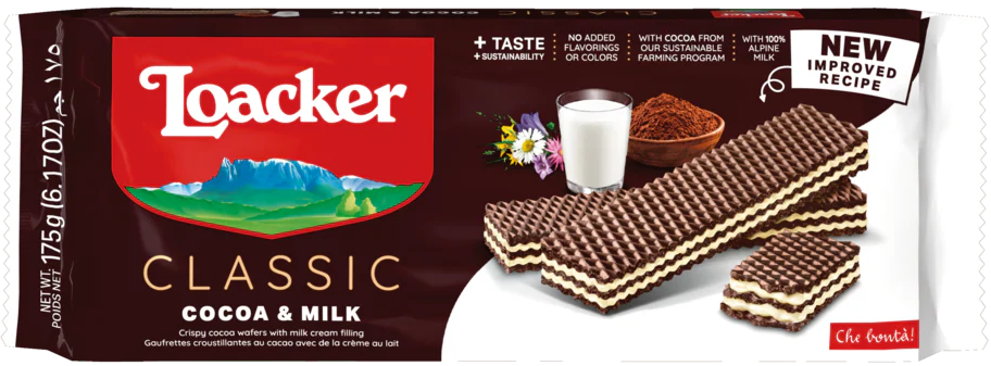 Loacker Wafer Cocoa & Milk 18 x 175 g