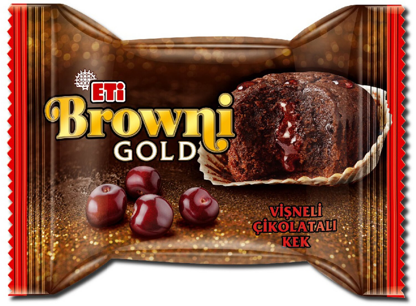 Eti Brownie Gold Chocolate Cake With Cherry 24 x 45 g