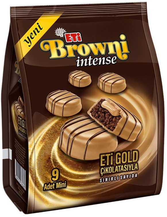 Eti Browni Intense Gold Chocolate Coated Cream Filled Cake 12 x 135 g