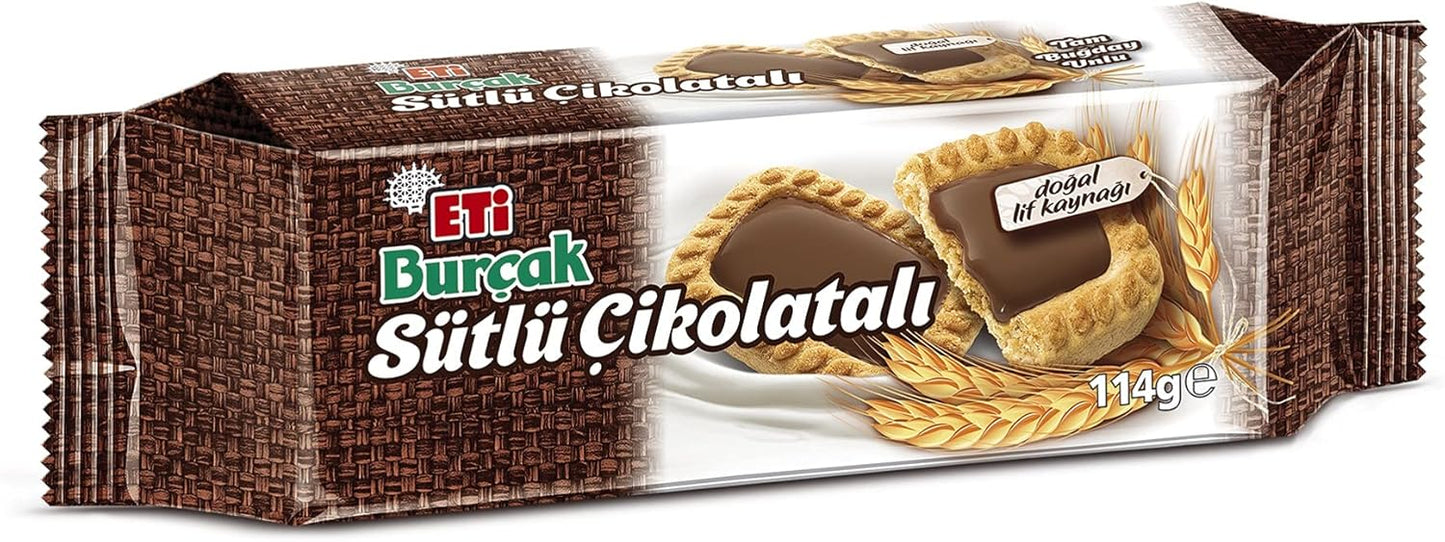 Eti Burcak Milk Chocolate Biscuit 12 x 114 g