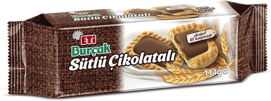 Eti Burcak Milk Chocolate Biscuit 12 x 114 g