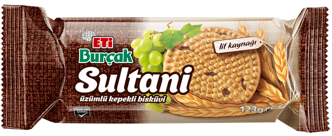 Eti Burcak Sultani Biscuits With Raisin 18 x 123 g