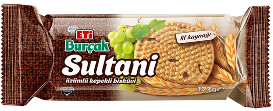 Eti Burcak Sultani Biscuits With Raisin 18 x 123 g
