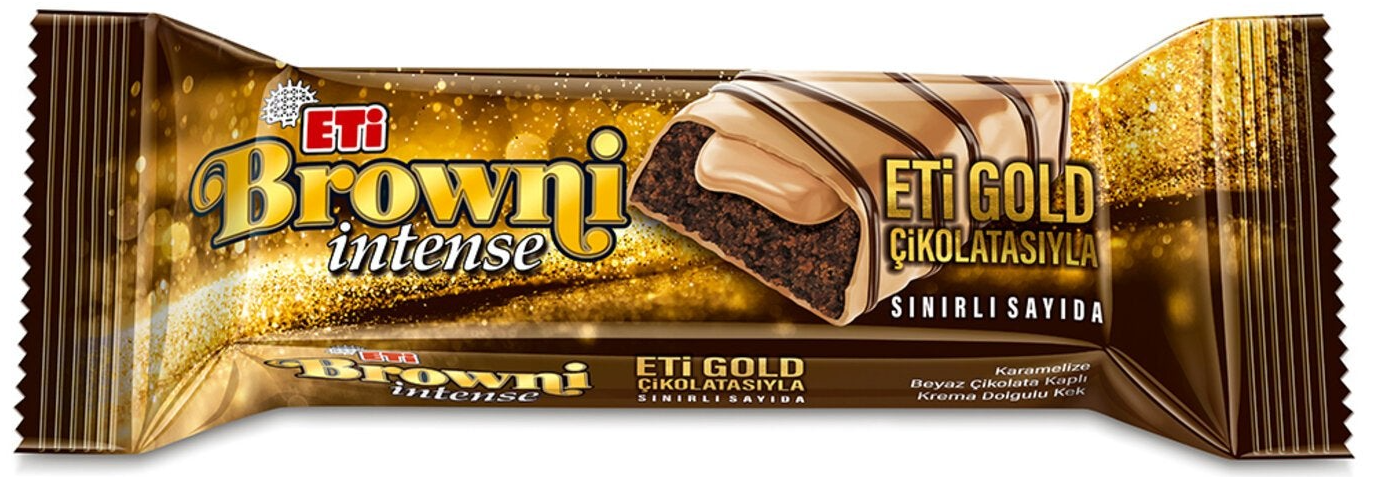 Eti Browni Intense Gold Chocolate Coated Cream Filled Cake 16 x 48 g