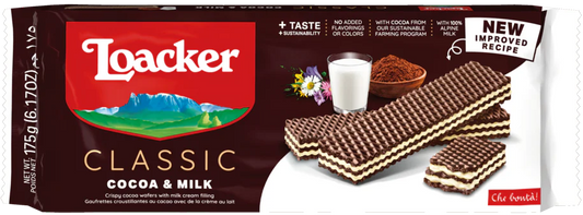 Loacker Wafer Cocoa & Milk 18 x 175 g